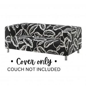 • Rare Find • Brand New IKEA Kipplan Black & White Leaf Pattern Sofa Cover